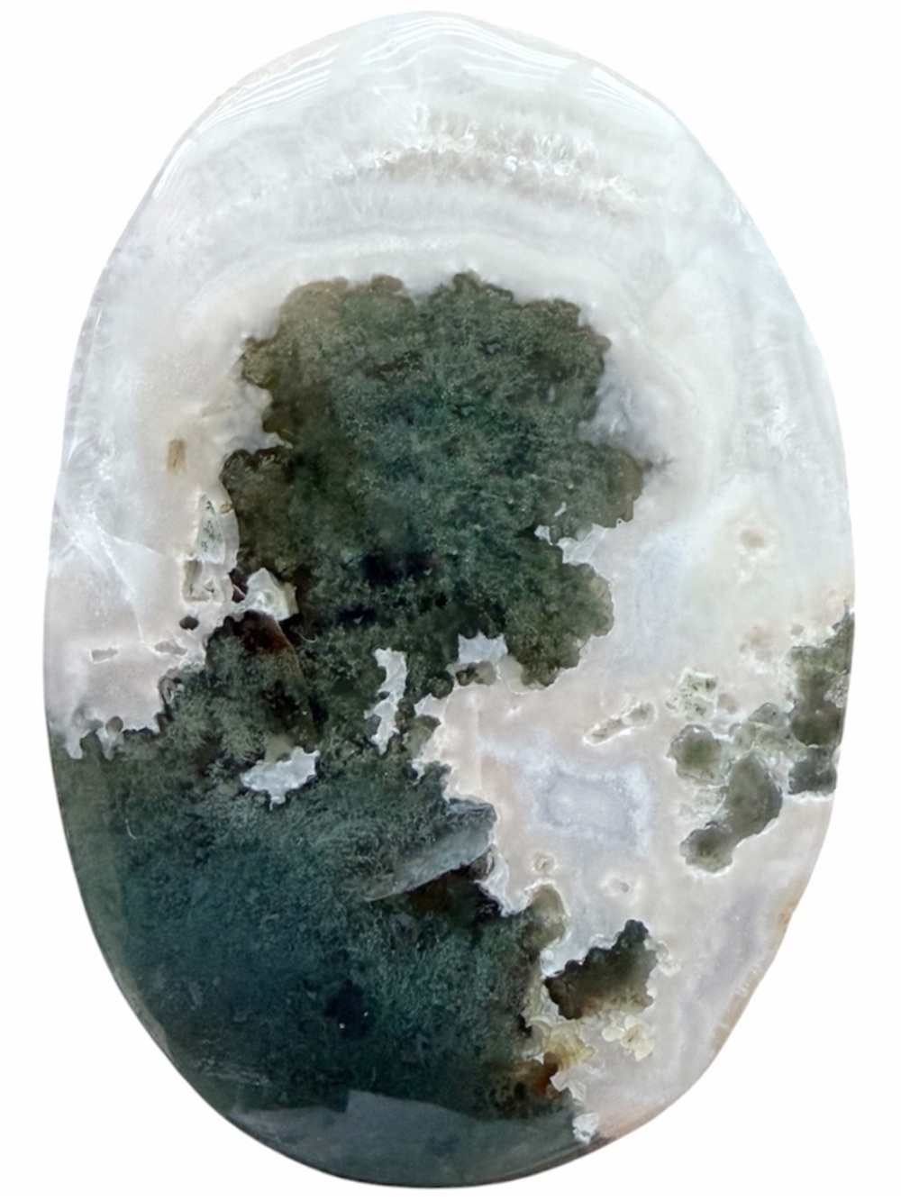 Moss agate Palm Stone